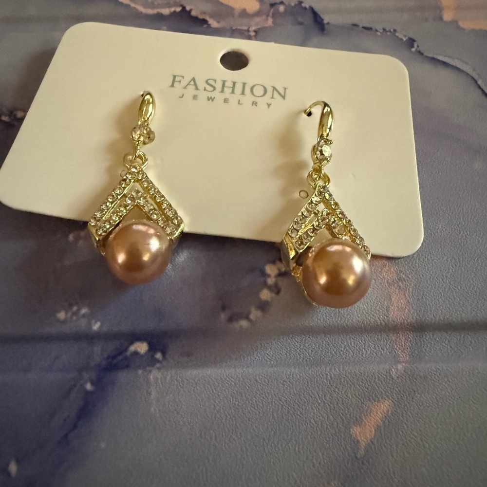 Fashion Jewelry Gold and Brown Earrings‎